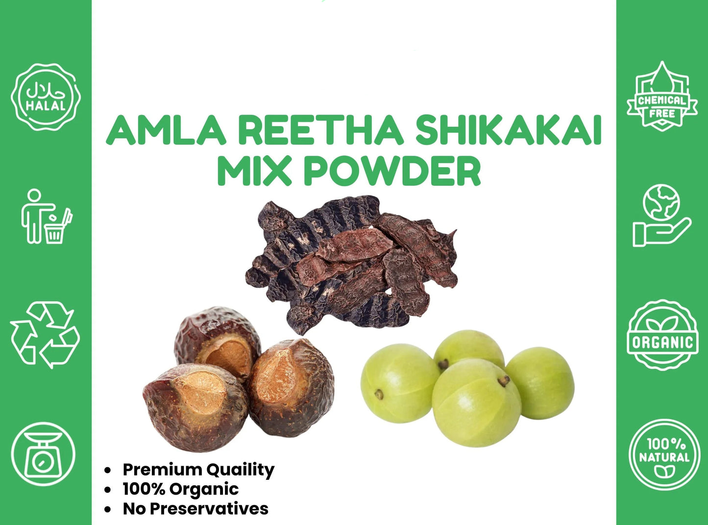 Amla Reetha Shikakai Mix Powder