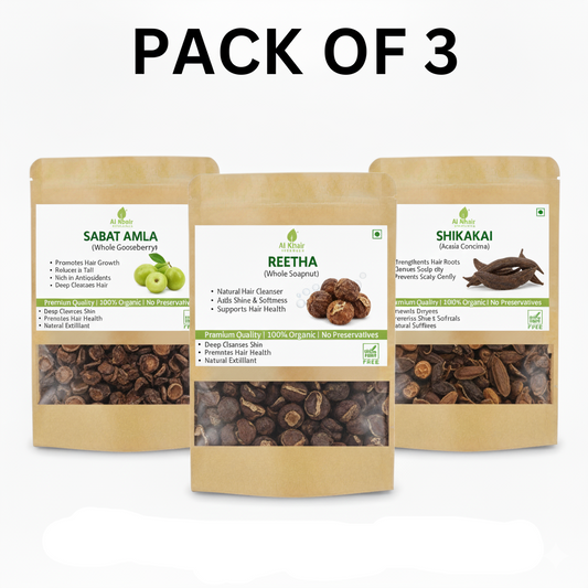 Pack of 3 – Amla, Reetha & Shikakai (Each 100g)